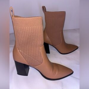 Nordstrom Open Edit Rafael Pointed Toe Boots Tan Mocha SZ 6M Pre Owned